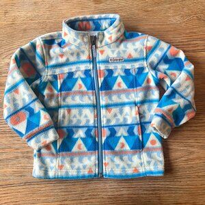 Columbia Toddler Fleece Jacket Full Zip Geometric Print Size 3T